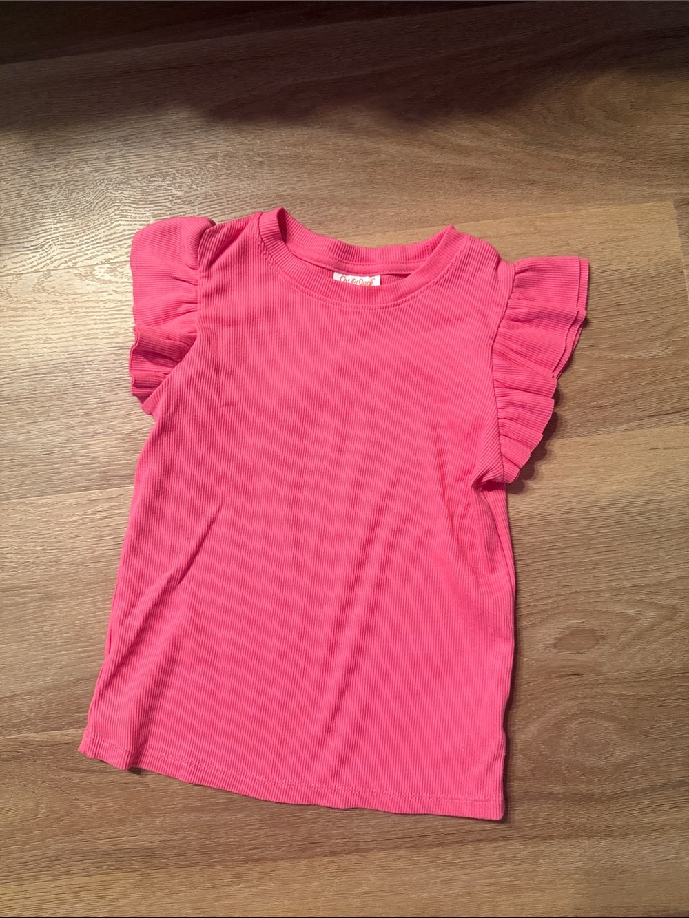Cat & Jack Hot Pink Ruffle Sleeve Tee